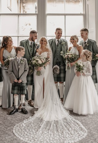 Wedding party at Auchen Castle - a romantic castle wedding venue in Scotland