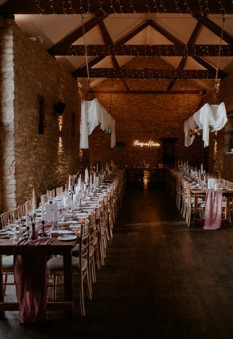 Trestle table wedding breakfast layout