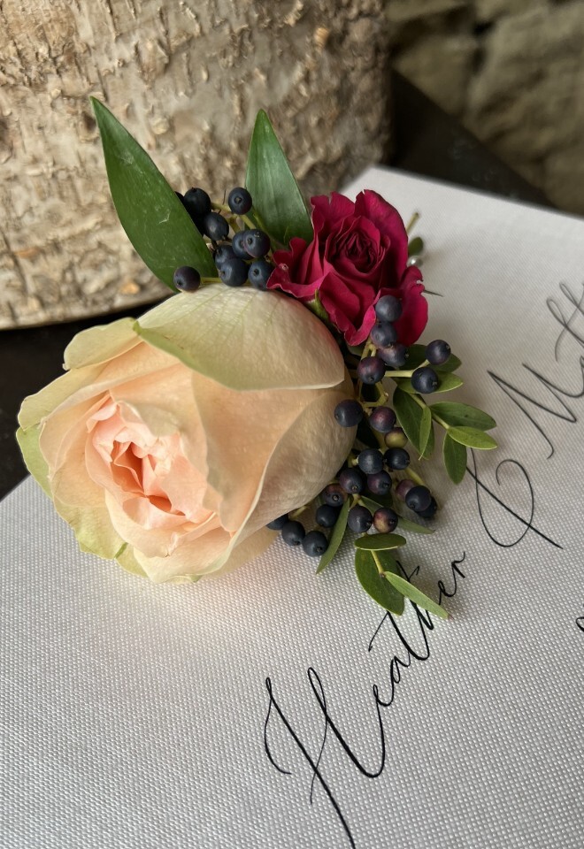 Buttonhole Cripps Barn Cotswold Blooms 