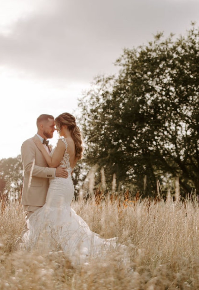 Sunset field Wedding Silchester Farm