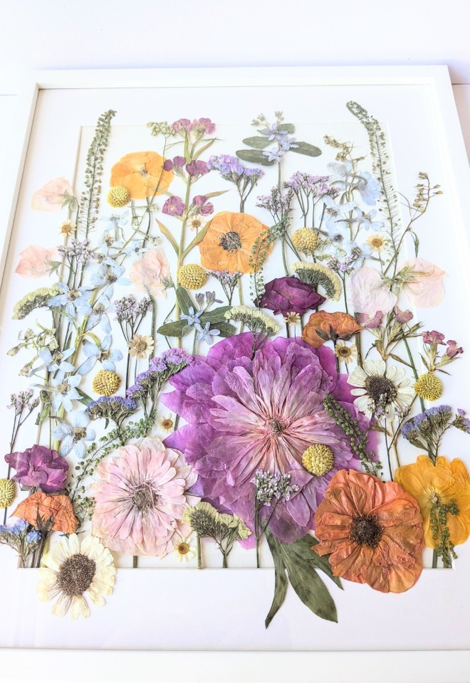 Wedding bouquet preservation art UK wildflower botanical pressed flower art wedding bouquet keepsake