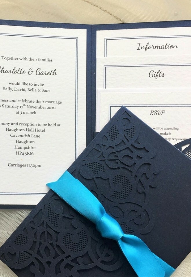 Laser Cut Pocketfold Wedding Invitations