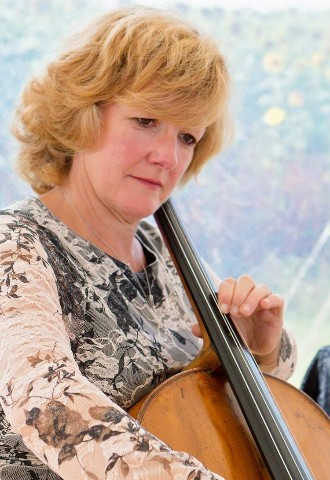 playing the cello