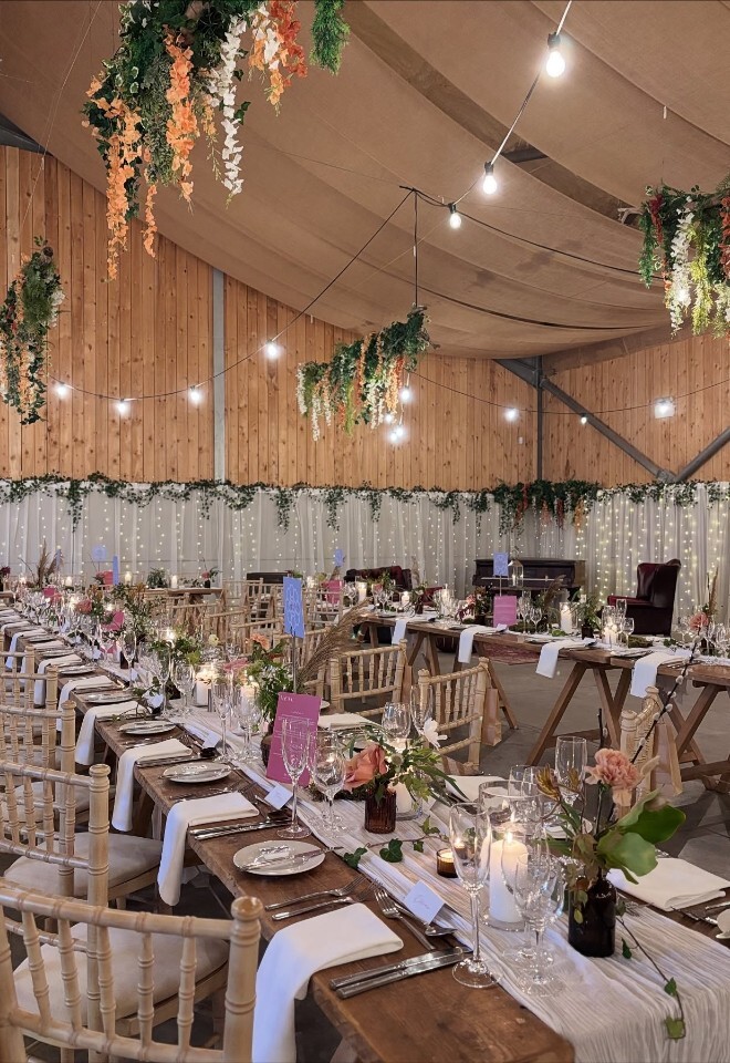 Wedding reception setting on Carrick Castle Estate in Scotland