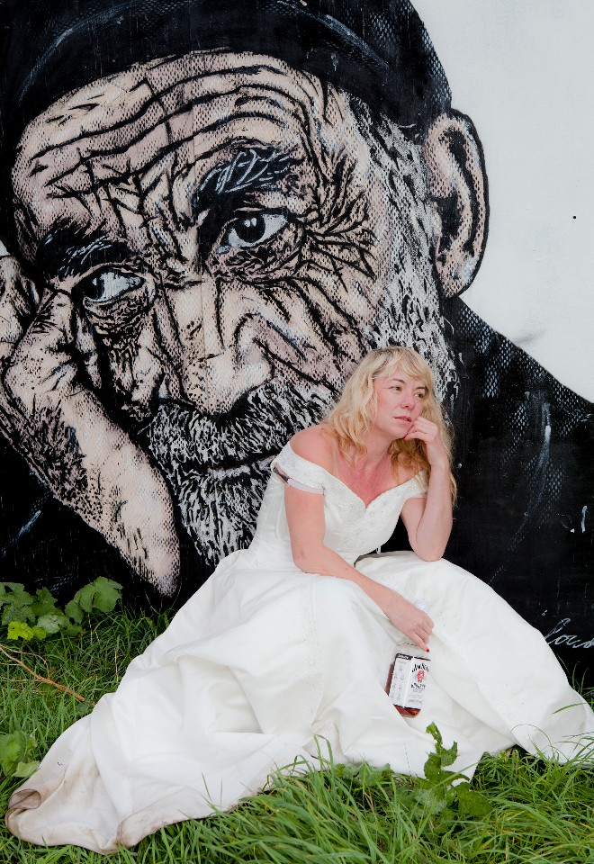 Fun graffiti wedding photos