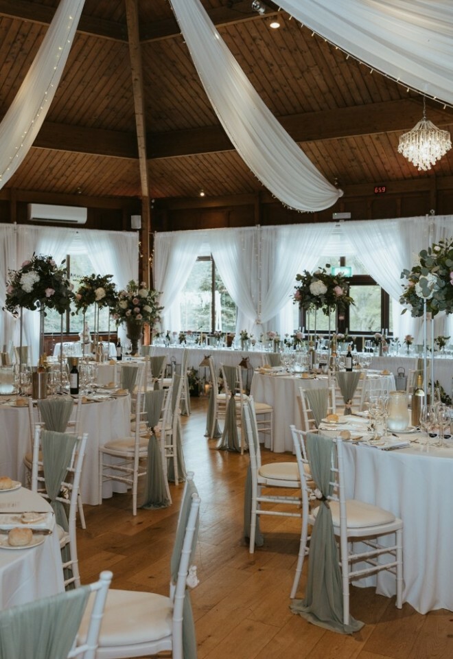 Princess Beatrice Suite set up for a wedding breakfast
