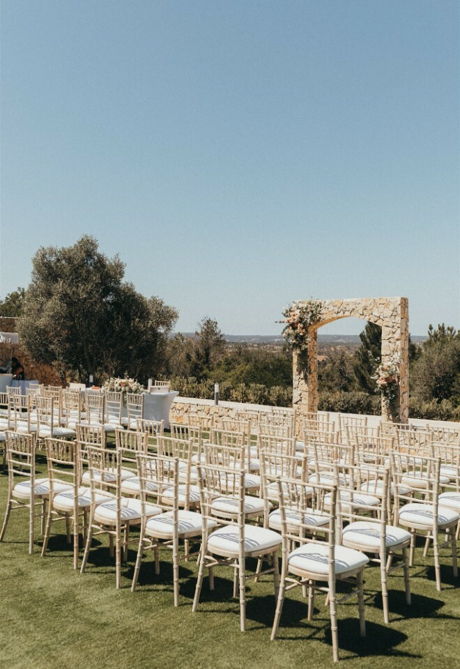 Portuguese Stone Arch decorated for a Wedding Ceremony at Casa Monte Cristo