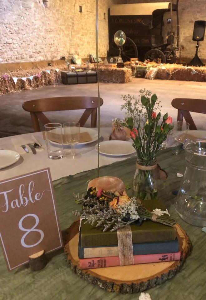 Rustic wedding reception venue