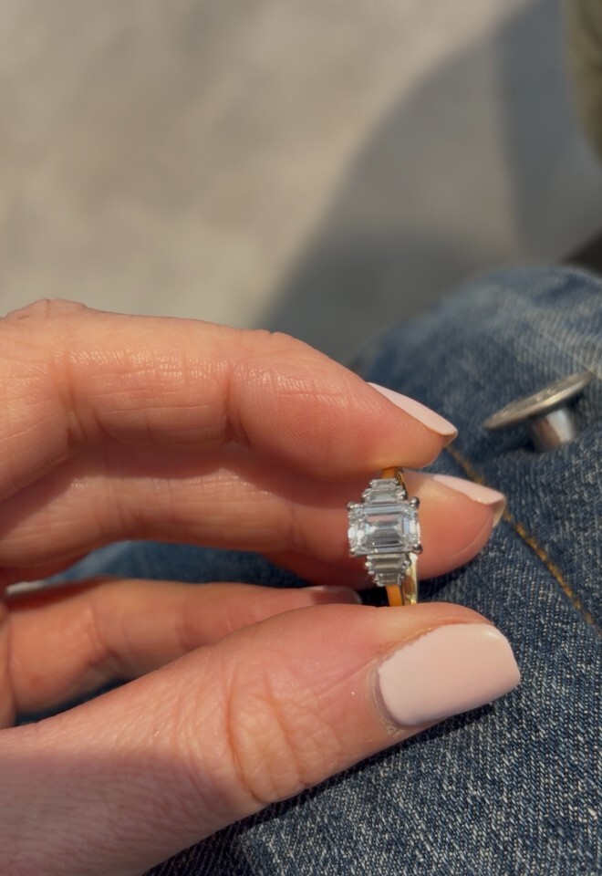 Emerald & Baguette Cut Engagement Ring