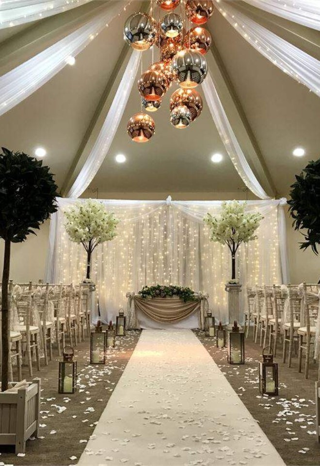 White floral wedding ceremony