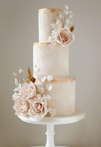 Lake District wedding cakes blush ivory 