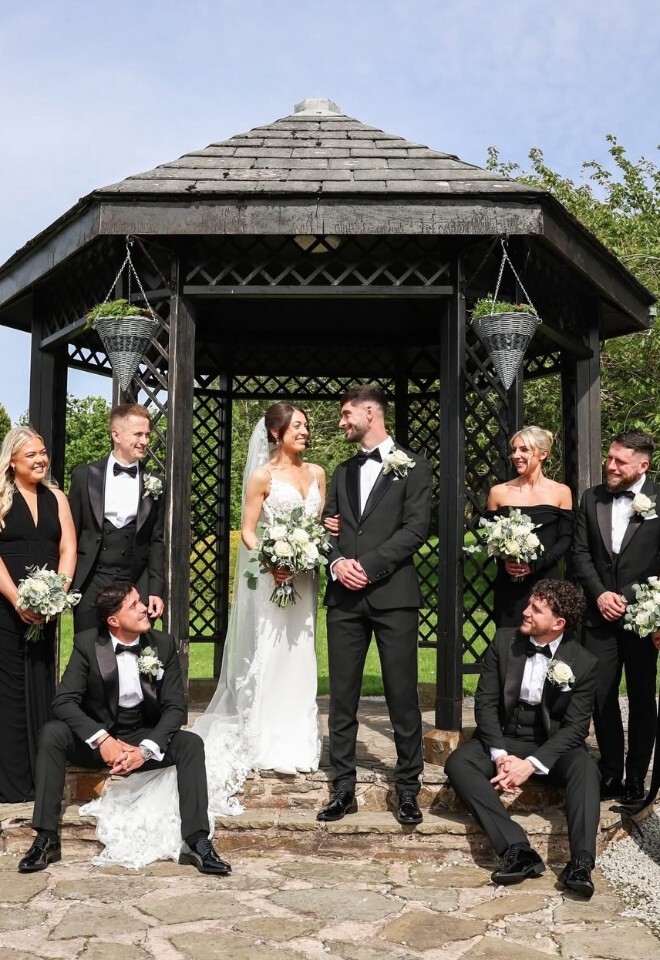 black and white theme wedding at Mytton Fold Lancashire