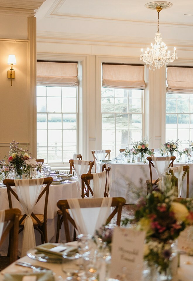 country wedding breakfast in ballroom