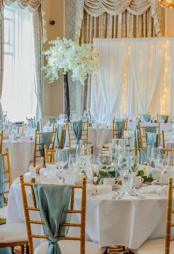 The Palace Hotel Buxton wedding breakfast sage