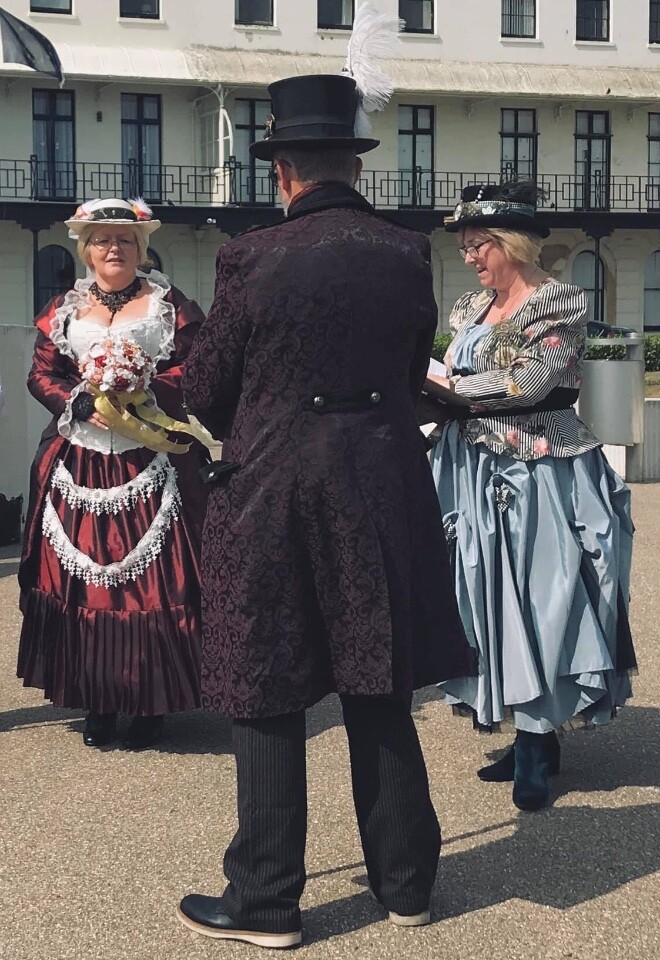 Steampunk wedding on Dover promenade