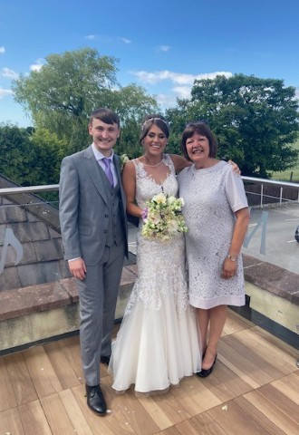 Bride & Groom with Wedding Celebrant- Pure Silk Ceremonies