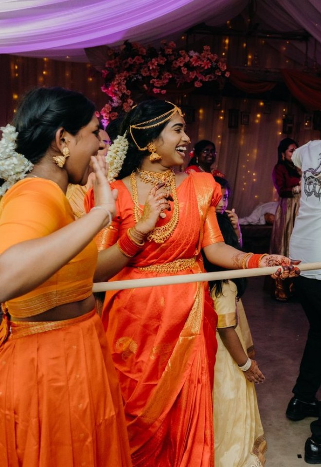 Wedding party dancing