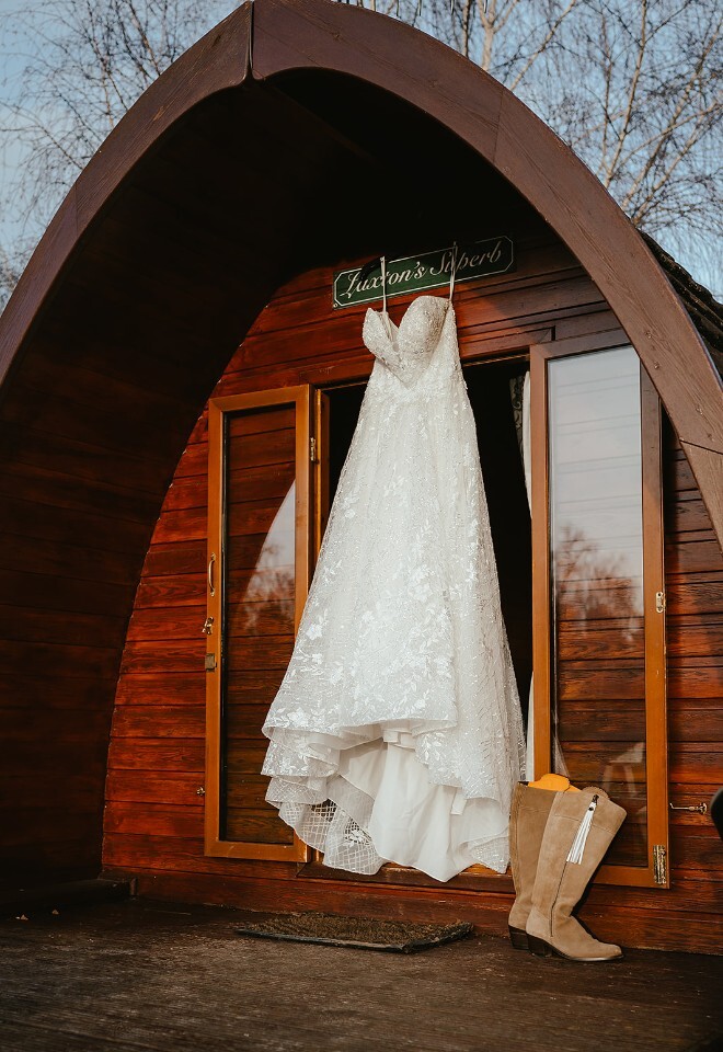 Getting ready Applewood glamping accommodation wedding