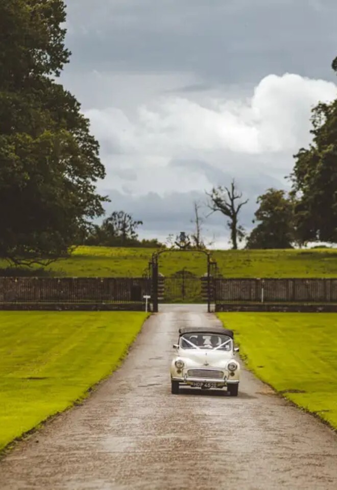 Arriving at Newburgh Priory in Helmsley