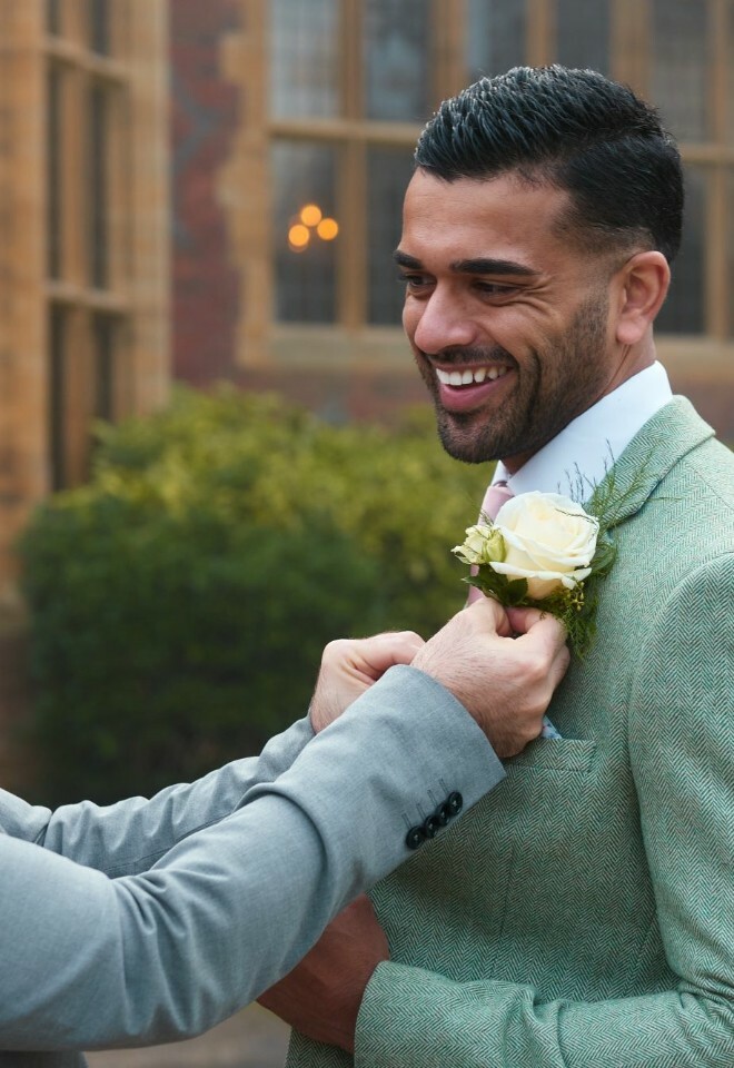 Groom and Groomsman at Hanbury Manor
