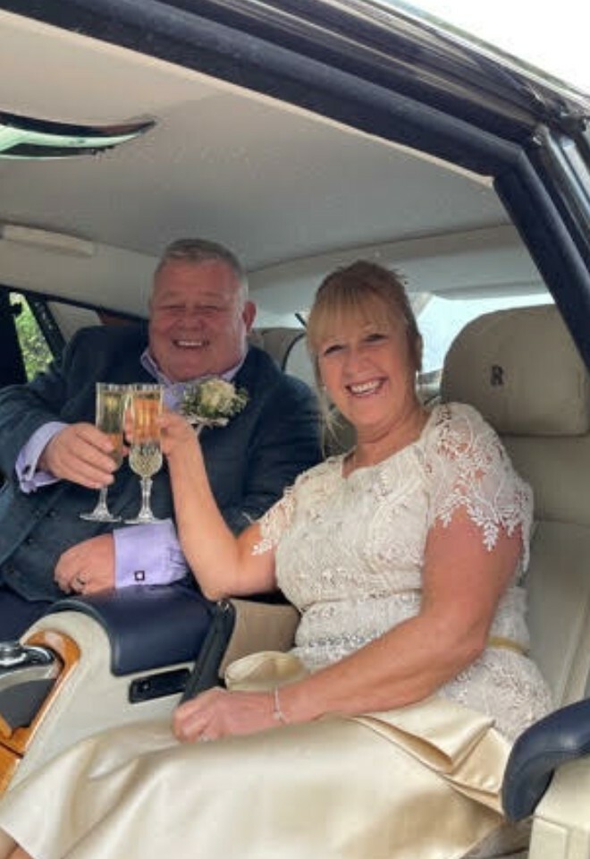 Champagne in Rolls Royce Phantom Wedding Car