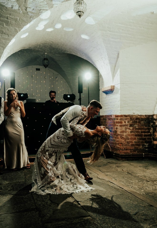 Couple dancing in The Vaulted Undercroft