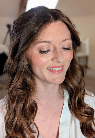 Glowing peach natural Bridal makeup