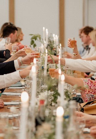 Fine Dining in the marquee with Hogwart table set up