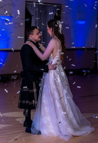 First dance at wedding for couple at Britannia Waterside Hotel Peterhead