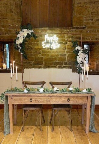 Wedding Aisle and Ceremony Table Decoration