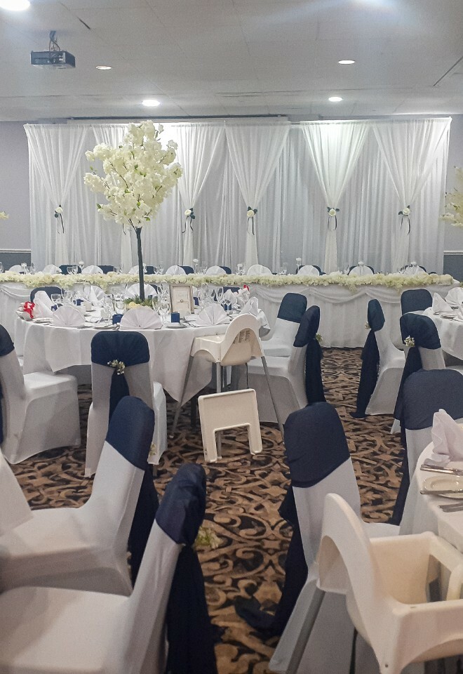 Navy wedding theming in Rotherham