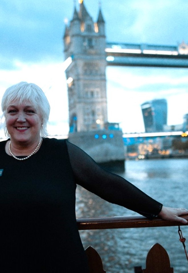 ceremony on the Thames floating past Tower Bridge