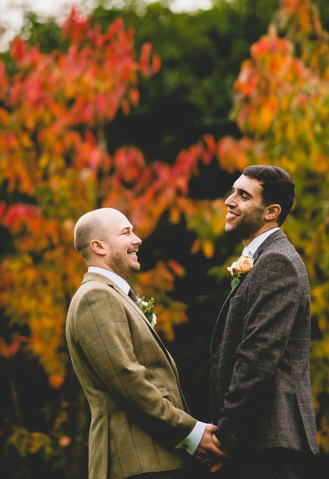 Autumnal Wedding, Same Sex Couple, Orange Wedding, Halloween