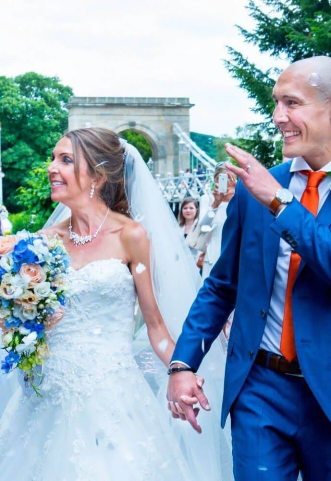 Confetti aisle at All Saint’s Church wedding in Marlow, Buckinghamshire