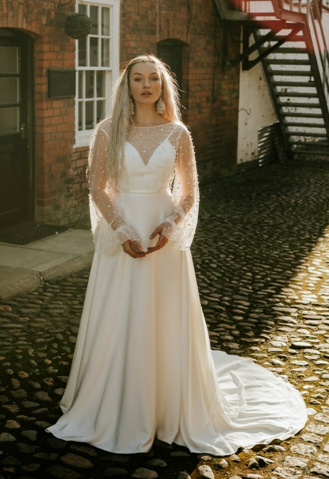 Pearl slip bridal dress Wokingham