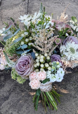 Vintage inspired bridal bouquet, Flowers by Marion, Crayford, Kent