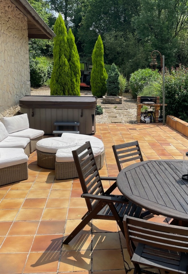 Sun terrace in Gite near Chateau Fengari