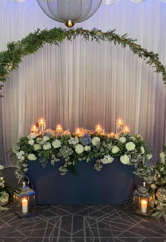 K & C childhood sweethearts sweetheart table  - wedding planning package