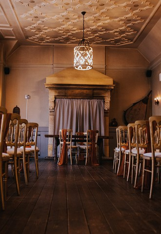 Wedding ceremony room at The Elephant Hotel in Berkshire