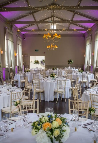 Wedding breakfast set up at Morden Hall South London