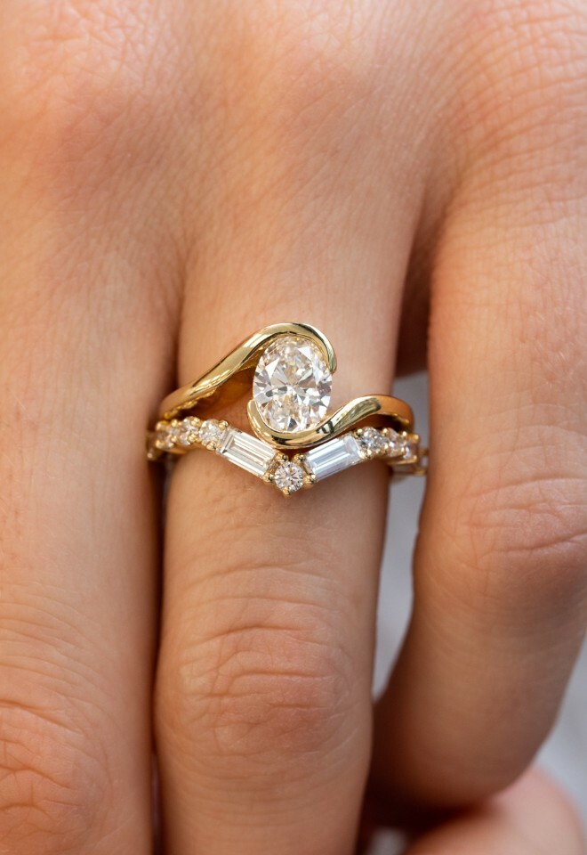 Lab Grown Diamond Art Deco Bridal Set