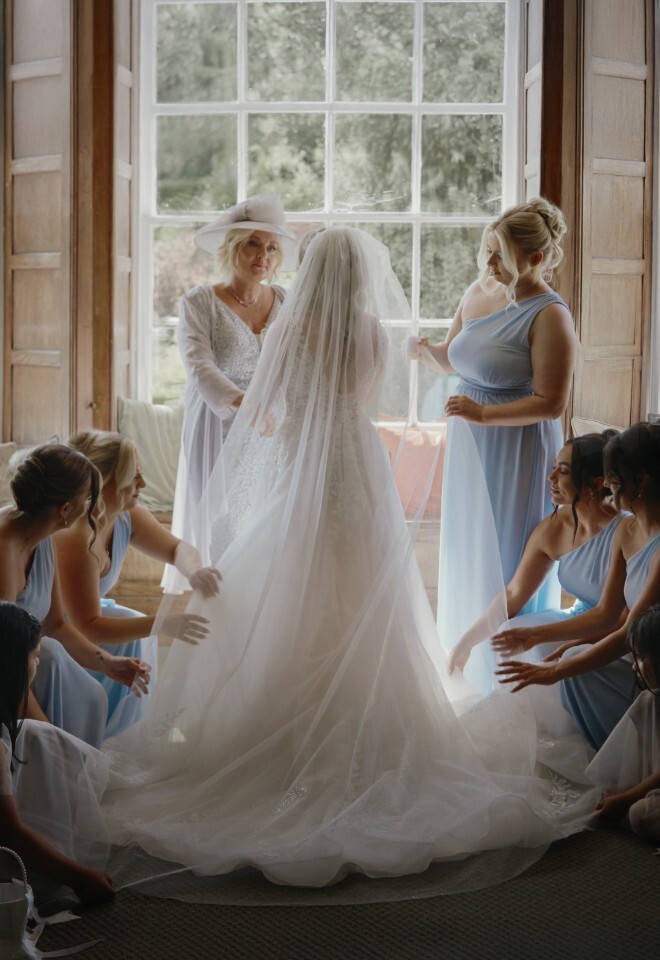Bride and bridesmaids