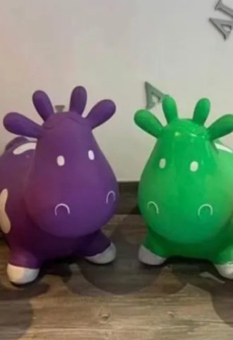 Inflatable Cow Space Hoppers for children entertainment at weddings in Derbyshire