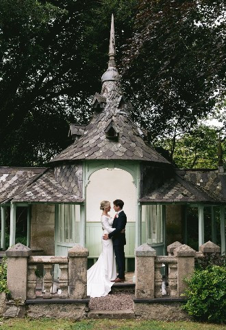 bride and groom wedding photography outside wedding flintshire north wales andrew baines photography