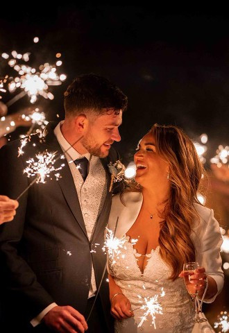 Sparkler wedding photo