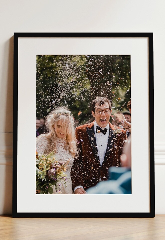 framed and mounted wedding photo gift