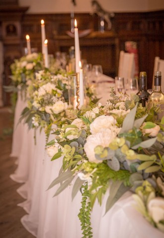 breakfast table moxhull hall luxury decor florist midlands warwickshire staffordshire