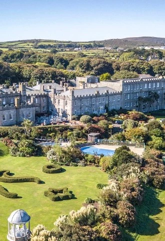 Birds eye view of Tregenna Castle Hotel Wedding Venue