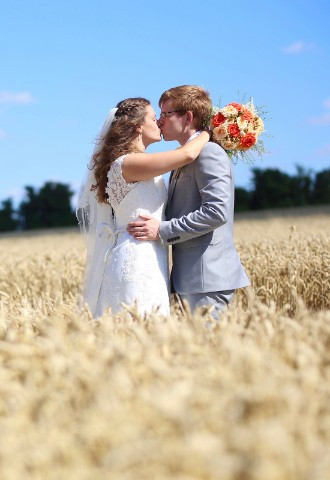Wheat field wedding photo by SMD Wedding Photography