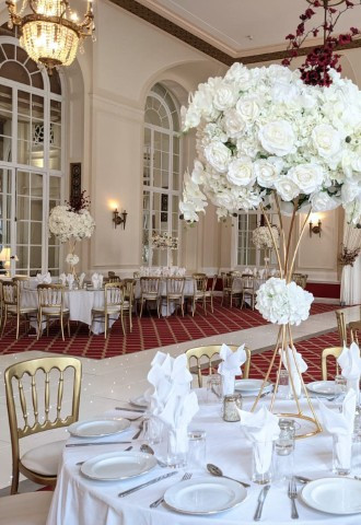 The Pearce suite at the Adelphi Hotel in Liverpool dressed for a beautiful wedding